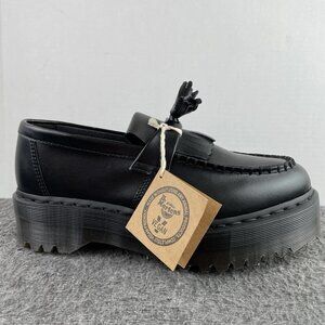 Dr. Martens Adrian Quad Mono Black Platform Vegan Leather Shoes Mens 9 Womens 10